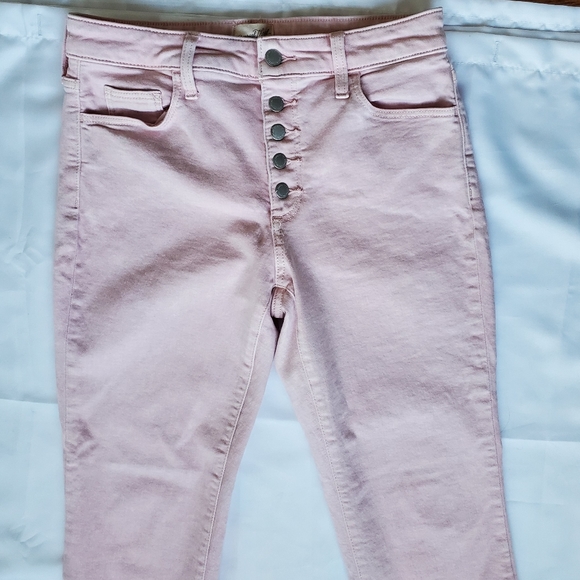 High Rise Button Fly Slim Straight Cropped Jeans Size 6 - Picture 3 of 16